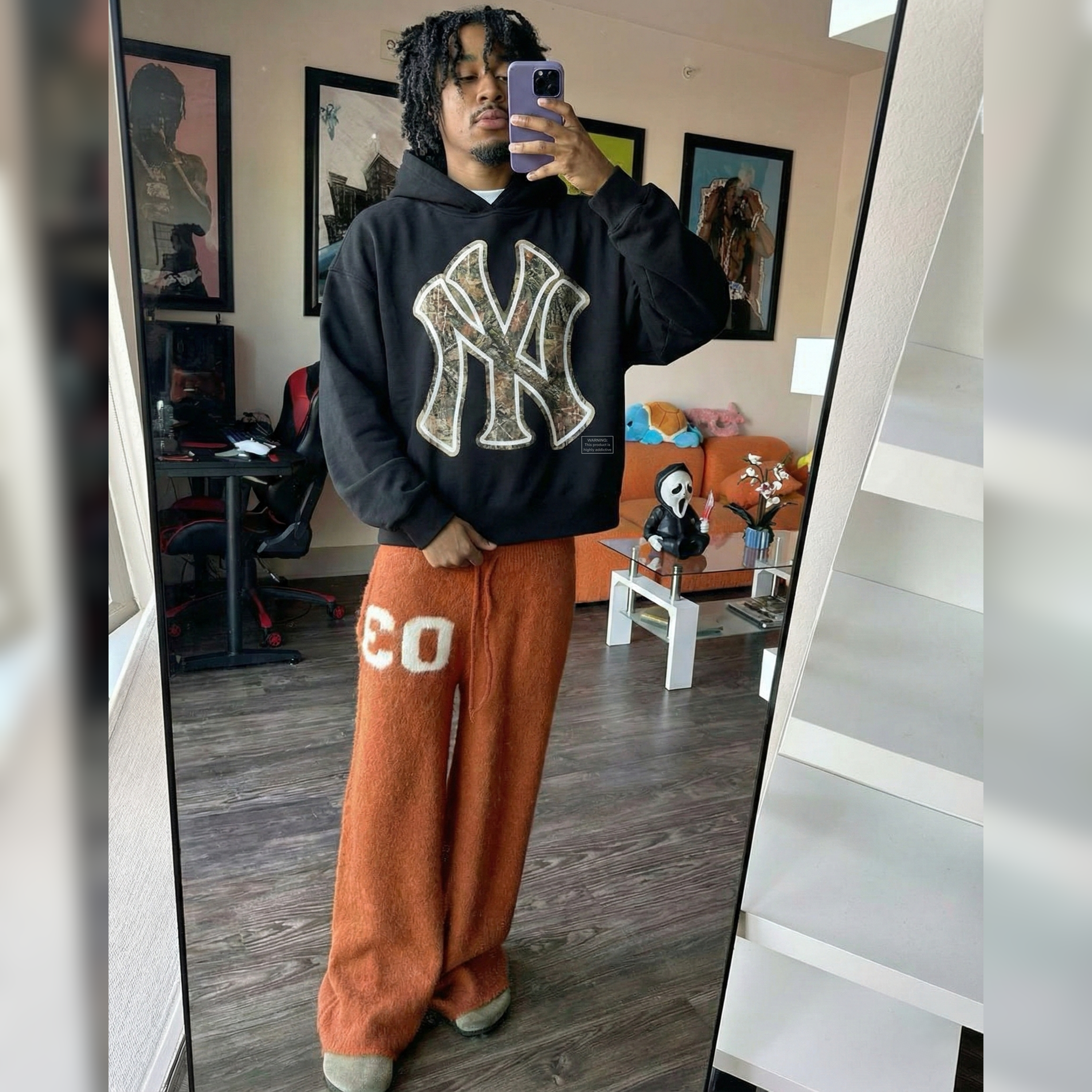 NY Camo Cropped Hoodie
